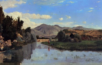  Camille Canvas - The Aiguebrun River at Lourmarin scenery Paul Camille Guigou